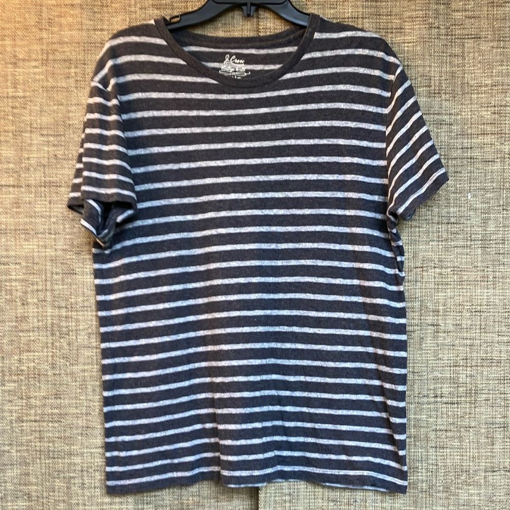 J.Crew Vintage Knits Men's Striped Gray cotton T-Shirt